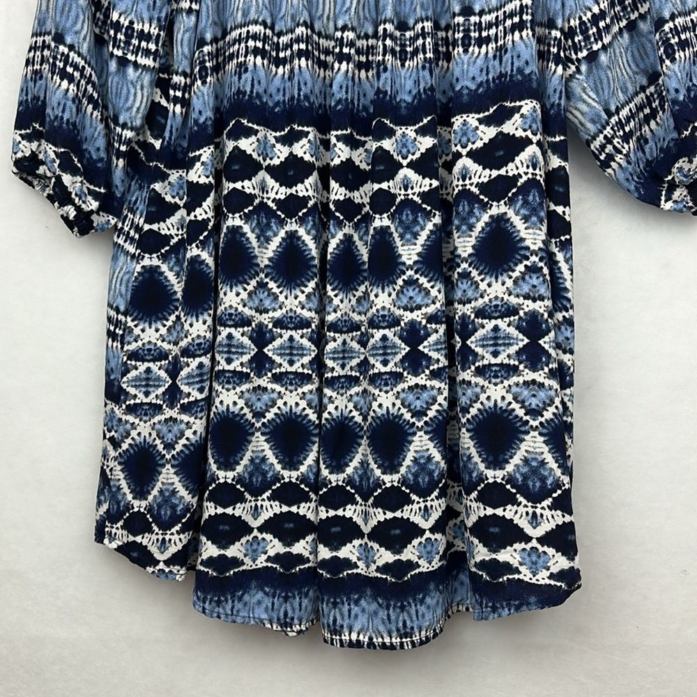 Chelsea & Theodore Boho tunic swim coverup dress 3/4 sleeves Sz Large - Picture 2 of 11